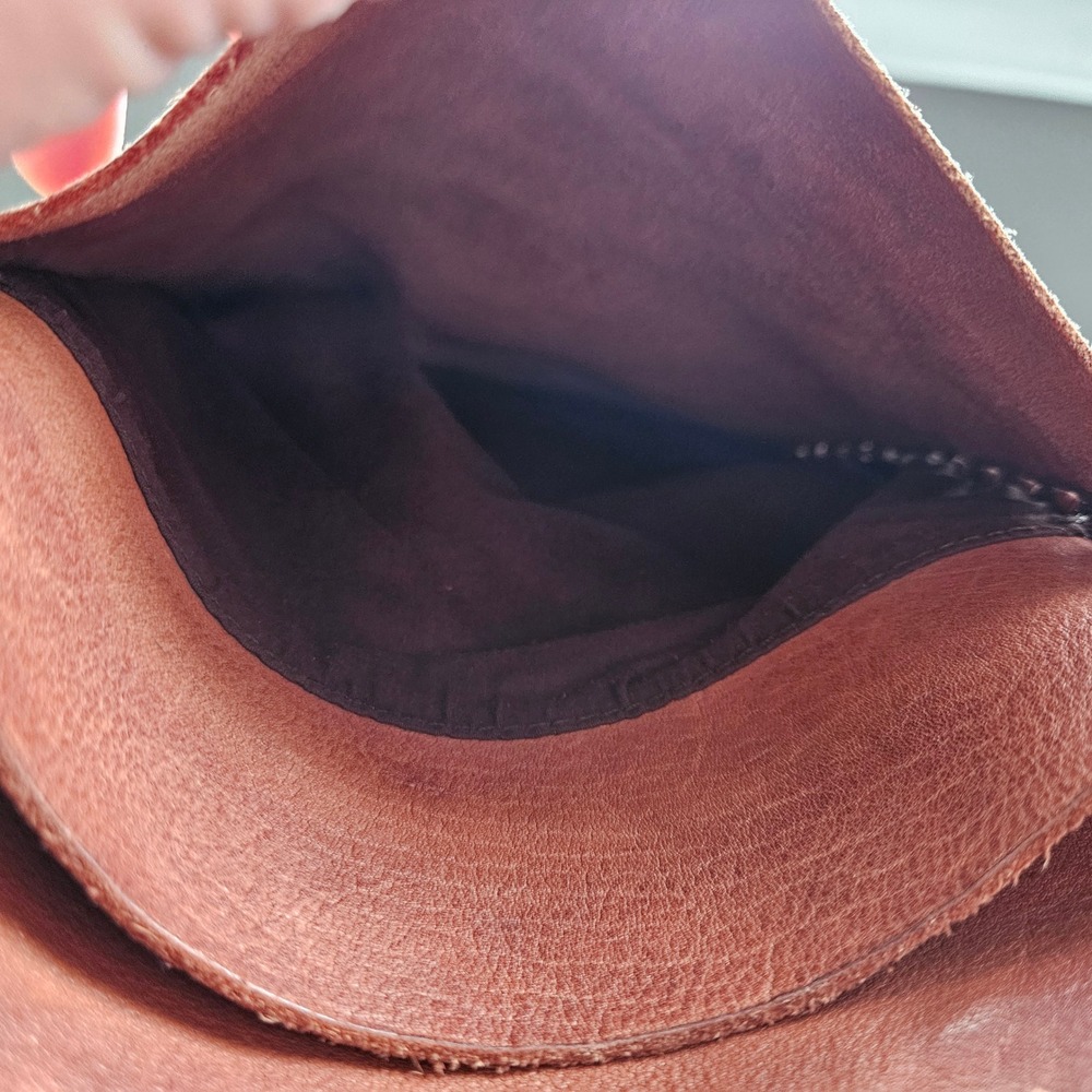 Vilenca Brown Leather Tote Bag Zip Top Large Shoulder Bag Purse Travel - Picture 11 of 12